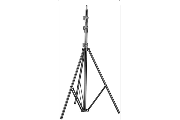 Light weight 7 ft Studio & Ring Light Stand for photography, Reflector, Flash units, diffuser, portrait, softbox, studio Ring light etc. Ideal for outdoor, indoor shoots. Metal. 1/4 inch thread. Black