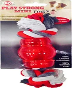 Ethical Products Dog 54103 Play Strong Mini Tugs Chew with Rope Small Red