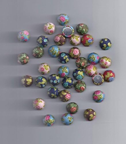 10 Pcs Flowers Printing Retro Fabric Covered Round Home Sewing Buttons (115)