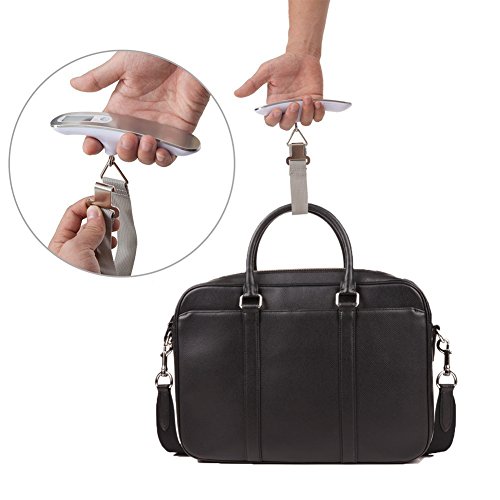 Preisvergleich Produktbild Rocita Kofferwaage Gepäckwaage tragbare Hängewaage LCD-Anzeige mit Hintergrundbeleuchtung Tara-Funktion praktisch für Reisen / Familienleben 50KG