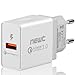 Produktbild NEW'C 18W, 1-Port USB 3.0 Ladegerät mit Power Quick Charge 3.0 (QC 3.0) kompatible für iPhone, iPad, Samsung Galaxy, Huawei P30,Google Pixel, HTC, Motorola, LG, Wiko und weiter (Weiß)