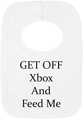 PERSONALISED BIB - GET OFF XBOX AND FEED ME (NO STICKERS)- BEAUTIFULLY EMBROIDED
