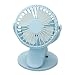 Produktbild SYY Mini USB Ventilator, Leise Tischventilator Lüfter Fan, Auto-Oszillierend, wiederaufladbarer, Stufenloser Geschwindigkeit Persönlicher Clip Fan für Auto Camping Büro (Blau)