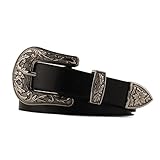 Material: ECOPELLE Pinzhi Damas De Plata Mujer Vintage Metal Boho Cuero Hebilla Sola Cintura Cinturón