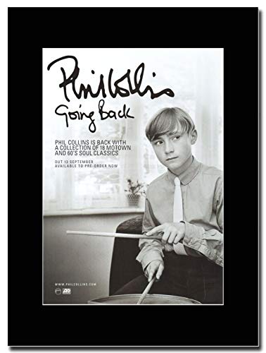 gasolinerainbows - Phil Collins - Going Back - Illustration de Magazine sur Une Monture Noire - Matted Mounted Magazine Promotional Artwork on a Black Mount