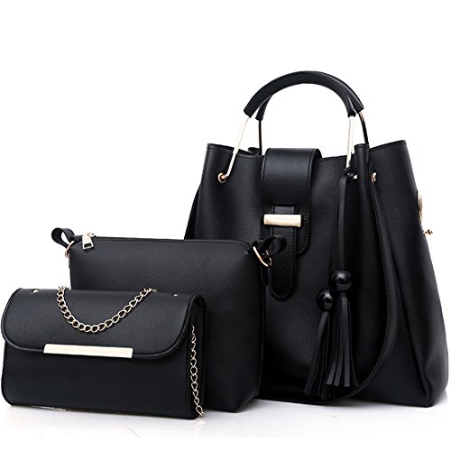 Offre FiveloveTwo 3Pcs Bag Set PU cuir Sac portés main + Fourre-Tout +
Sac à Bandoulière,Femmes Mode Ha