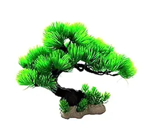 AQUAPETZWORLD Artificial Green Tree Plant Ornament for Aquarium Fish Tank Decoration. Create Natural Environment in Aquarium Fish Tank. (Height: 7.5 inch)