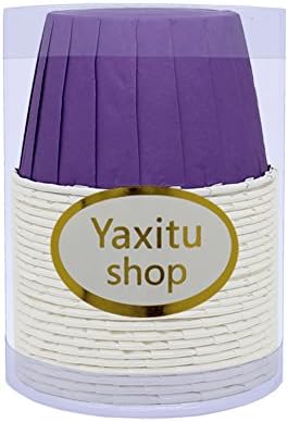 Yaxitu 24Pcs Paper Cake Cup Cupcake Cases Liners Muffin Kitchen Baking Wedding Party Cake Baking Cup (Purple)
