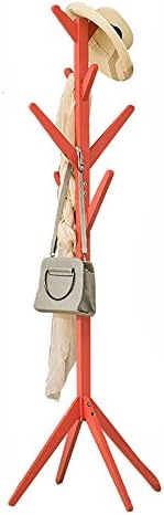 XRXY Simple/ Solid Wood Floorstanding Coat Rack / Living Room Bedroom/ Clothes Storage / Hangers (4 Colors Optional) ( Color : Watermelon red )