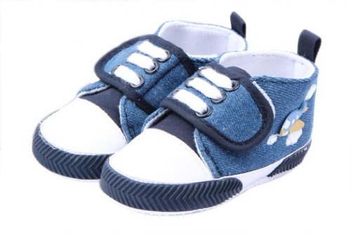 Bigood Baby Toddler Airplane Anti-Slip Shoes First Walker Sneakers 12cm Blue
