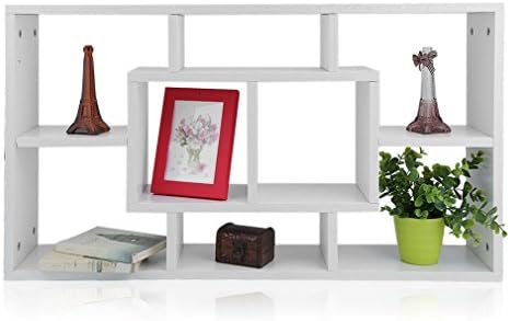Floating 8 Compartments Floating Wall Storage Display Rack Cabinet Unit Cubes Shelves Home Decoration Furniture (white)