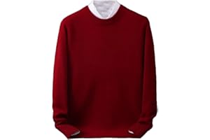 REHJJDFD Men Cashmere Sweater O-Neck Pullovers Men's Loose Knitted Bottom Sweater Fall Winter Casual Sweater