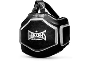 GEEZERS BOXING Geezers Pro Body Protector – Premium Leather, Multi-Layer Shock-Absorbing Foam, Adjustable Padded Shoulder Straps