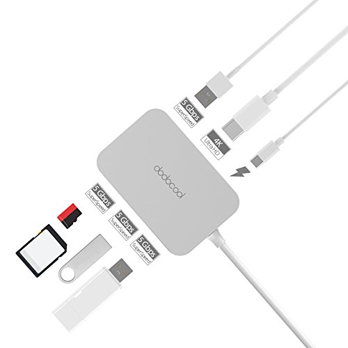 dodocool USB C Hub HD output 4k SD TF Kartenleser Type C Power Delivery USB 3.0 Hub 7 in 1 Plug und Play Aluminium für MacBook / MacBook Pro / Google Chromebook Pixel und mehr - 7