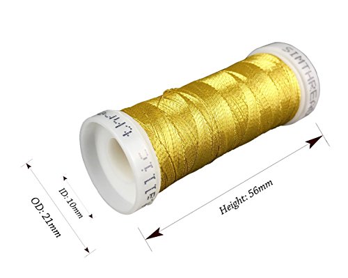 Simthreads 6 Fahne Metallic-Stickgarn – 200 Yards, für Brother / Babylock / Janome / Kenmore / Singer Stickereimaschine - 2