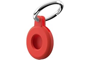 Msagkah Funda de Silicona AirTag con Llavero, Cubierta de Soporte de Rastreador GPS AirTag, Cubierta Protectora Antiarañazos para Apple Airtag (Rojo)