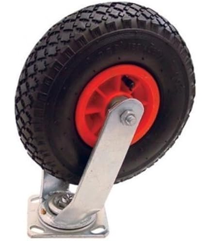 Roue Pivotante Pneumatique 3.50-6 - Charge 120 Kg - Pour Chariot, Meuble, Palette - Acier Et Caoutchouc