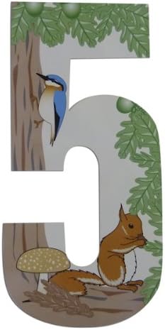Pack of 3 Wheelie Bin House Numbers - Squirrel Number 5