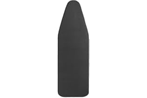 LEEWEITAS Housse Tables à Repasser 148x55cm, Très Grande Housse de Planche à Repasser avec Dessus 100% Coton et Rembourrage épais, Facile à Mettre en Place et Résistante aux Brûlures (XXL, le noir)