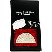 Handgemacht in Italien - Marienkäfer aus Stein - Elegante Geschenkbox und Nachrichtenkarte/Message Card in Englisch Inbegriffen - Altes und schönes italienisches Kalkstein mit Fragmenten aus Fossil - Symbol des guten Glücks, Fähigkeit zur Balance Arbeit, Spiel und Erholung und Positivität - einzigartiges Geschenk - Geschenke für Mama Mann Geburtstagsgeschenke dankeschön neugeborenes neuer job neue wohnung lehrer liebe lehrerin ruhestand reise renteneintritt hochzeitstag idee frauen geschenkideen