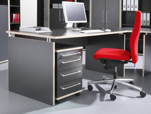 Germania 1691-58 Rollcontainer mit abschließbarer Schublade GW-Duo in der Farbe Anthrazit, 41 x 60 x 45 cm (BxHxT) - 3