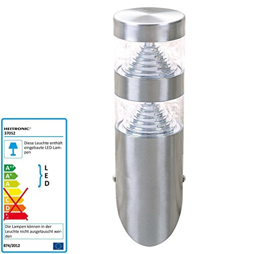Preisvergleich Produktbild Heitronic LED Wandfackel Denver, Metallisch, Edelstahl / Kunststoff, 37052