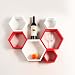 USHA Furniture Hexagon Shape Wall Shelf Set of 6 (Red & White) RS.1699.00