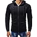 Produktbild JYJM Herren Herbst und Winter Warme Jacke Männer Normallack Kapuzenjacke Männer Casual Langarm Pullover Jacke Männer dünne Kurze Jacke Männer Outdoor Casual Sportjacke Männer Baseball Uniform