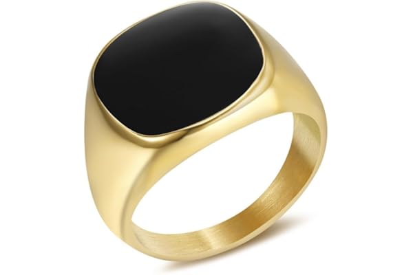 BOBIJOO Jewelry - Bague Chevalière Cabochon Acier Or Email