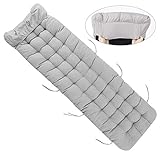 Heyjewels Coussin de Chaise Longue Bain de Soleil Anti-dérapant Transat Ponçage de Jardin pour Fauteuil Relax Lounge Epais Terrasse Cousse de Bain de Soleil (Gris)