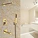 Produktbild Luxus Solid Messing Gold Finish Bad 3 Wege Dusche Wasserhahn 8 Zoll Regendusche Kopf Wanne Mixer Tap Set