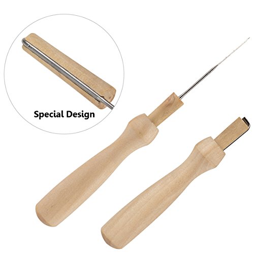 AKUNSZ Filznadeln 12 Stück Filznadel Wollfilz Werkzeug DIY Filzstarter Set mit Holzgriff in Aufbewahrungsröhrchen, 3 Größen (9,1cm, 8,6cm, 7,9cm) - 3