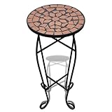 mesas de jardin vintage Altura de la mesa: 60 cm vidaXL Mesa Auxiliar Mesa para Plantas de Mosaico Color Terracota