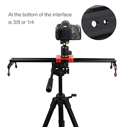 Koolertron Rail Slider Curseur Coulissant en Alliage d Aluminium Syst  me de Stabilisation avec Base de Conversion GoPro et T  l  phone Clip pour Canon Nikon Sony DSLR Cam  ra Cam  scope GoPro Smartphone  80cm   32   Rouge 