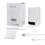 Keynice kabellosen Bluetooth Lautsprecher, Nachttisch-Lampe ,mehrfarbigem und dimmbaren,Schlummerfunktion und Wecker mit LED Zeitanzeige, Touch-Sensor, Freisprechfunktion, Gerät mit TF Kartenfunktion (weiß) - 7