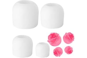 FAURAPMNG Silikonform für Harz-Kerzen, 3D-Rose, Aromatherapie, Gips, Eis-Silikonform, Kerzen, Seife, Kuchen, Fondant, Schokolade, Epoxid-Gießharz, Form für Handwerk, handgefertigt, Geschenk, 4 Stück