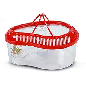 Foodie Puppies Turtle House Reptile Carrier with Cover and Handle - Medium (Color May Vary)