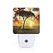 Produktbild Single Tree At Dreamy African Sunset With Dark Dramatic Clouds On The Sky Art Theme Plug-in LED Night Light Lamp with Dusk to Dawn Sensor, Night Home Decor Bed Lamp