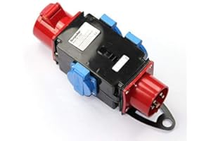 solartronics SP-1605A Répartiteur de courant de chantier, adaptateur Schuko, 3 x 230 V, 1 x 400 V, 5 broches, 16 A, IP44, pour l'extérieur, les chantiers de construction, caravane, camping-car,