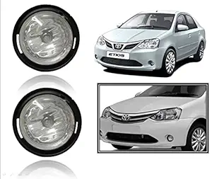 AUTOFASTERS Car Bumper Fog Light for Toyota Etios (Black)