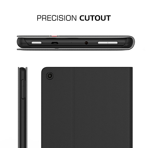 MoKo Hülle für All-New Amazon Fire HD 8 Tablet (7th Generation – 2017 Modell) – Stoßfest Ledertasche Schutzhülle mit Auto Sleep/Wake up Funktion, Standfunktion und PC Bumper für das neue Fire HD 8 2017 & Fire HD 8 2016, Schwarz - 6