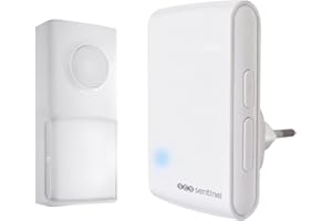 SCS Sentinel - CSF0078 - Carillon Sans Fil Sans Pile Enfichable - Sonnette Longue Portée 100 m - 25 Mélodies - Bouton Poussoir, Visserie et Notice - EcoBell 100