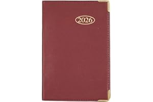 Orbitron 2026 POCKET DIARY - Week To A View - Soft Vinyl Cover - Black Blue or Red (Red)