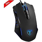 HoLife Gaming Maus, [Neue Version] Gamer Maus 7200DPI PC Gaming Maus Hohe Präzision für Pro Gamer mit 7 programmierbaren Tasten/ LED/ ergonomisches Design/ USB-Wired Maus optisch (Schwarz)