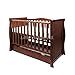 NEW PINEWOOD WALNUT SLEIGH MINI COT BED & DRAWER + BRITISH MADE DELUXE SUPERIOR SPRING BOUND MATTRESS 4’’