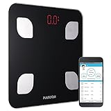 Body Fat Scale –8 Index body composition, Bluetooth 4.0 Connection, Compact Design, including 3xAAA battery, 1Year Warranty (Black)