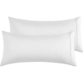 Pillow Case 100% Microfibre 50 x 90 cm, Set of 2 Pillowcases Extra Soft Hypoallergenic Breathable White