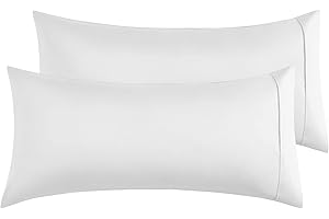 POLIGINO Funda de Almohada 100% Microfibra 50 x 90 cm, Juego de 2 Fundas Almohada Extra Suave Hipoalergénicas Transpirable Blanco