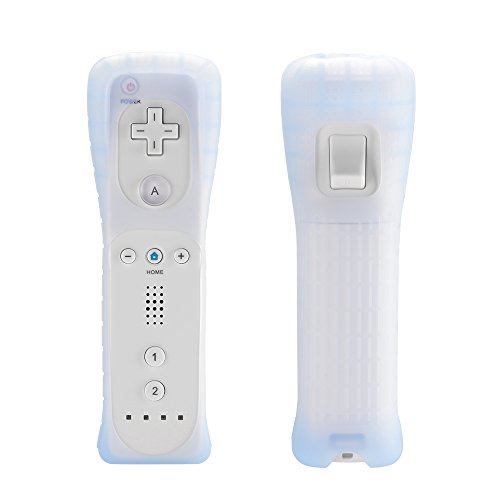 Kreema Telecommande de jeu video blanc avec etui en silicone + dragonne pour console de jeu Nintendo Wii