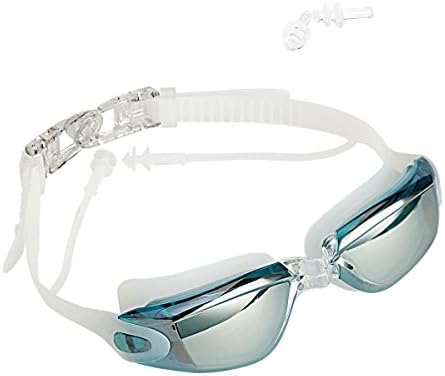 Adult Swimming Goggles, longmiao Tinted Swimming Goggles for Men, Women, Youth, No Leaking, Anti-Fog, UV Protection, with Free Protection Case and Earplugs